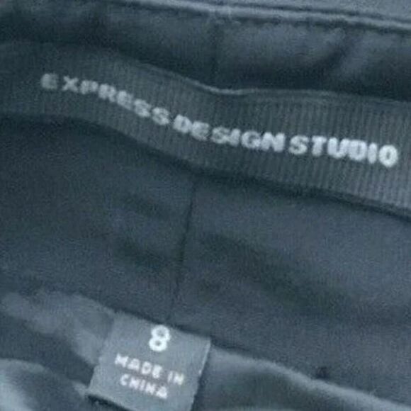 Express Design Studio Button Front Black Short Sleeve Lined Dress Size 8 - Picture 4 of 5
